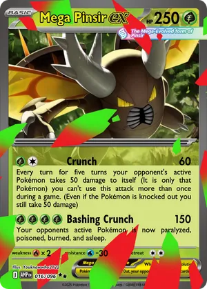 mega pinsir pokemon card Mega Pinsir ex (Mega Rising #272/331, 2-Stars)