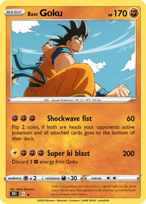 goku pokemon card Made some Saiyan Saga Goku Pokmon cards. What do you guys think, and who should I make next?
