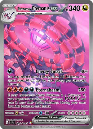 eternamax pokemon card Eternatus VMAX Rainbow Shiny Holographic UV Printed Plastic Card