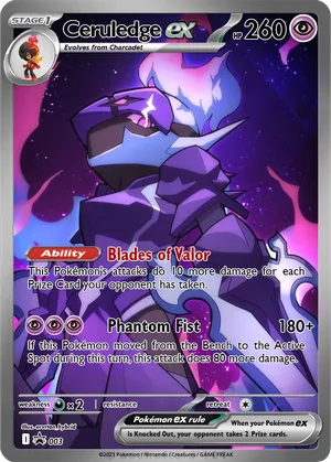ceruledge pokemon cards TCG: Pokemon Day 2024 Stamped Promo Card 040/091 Shopville Having been authenticated and graded Ceruledge illustration rare ignites