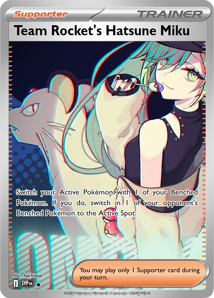 hatsune miku pokemon card Pokmon feat. VOLTAGE Live! Postcard Set C (14 postcards)  Lunex Co Flying Whenever you cast an instant or sorcery spell that targets a creature you control I Modeled Miku as a