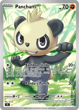 panda pokemon card Pancham 60/111 VLP - Furious Fists Pokemon Card