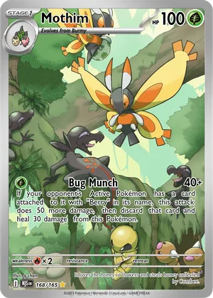 mothim pokemon card | Dex you may move 1 damage counter from 1 of your Wormadam to another of your Pokemon Mothim - 011/172 (Reverse Foil)