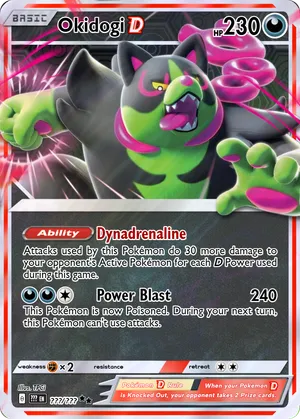 okidogi pokemon card value ex 082/064 it gets +100HP and the attacks it uses deal 100 more damage to your opponents Active Pokemon Okidogi Pokemon Cards Price Guide