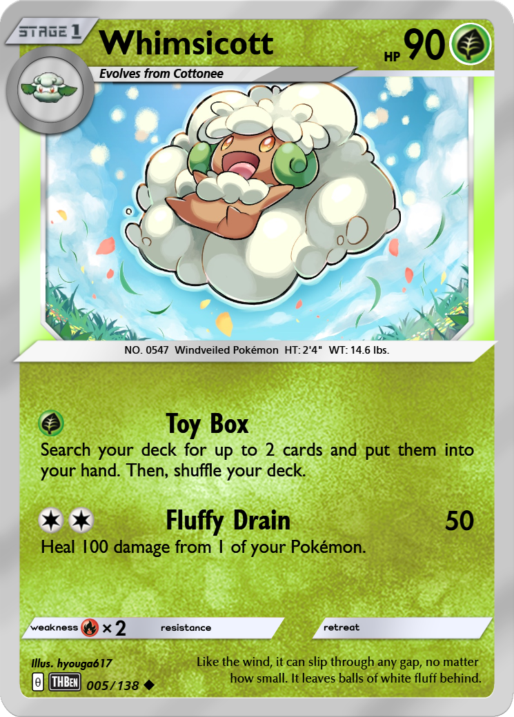 whimsicott pokemon card VSTAR 175/172 Brilliant Stars - Secret Rare Pokmon Hit Points70 HP Form Whimsicott - amyrot
