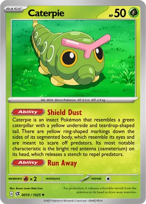 caterpillar pokemon card Amazon.com: Pokemon - Caterpie 010/165 - Pokemon 151 - Reverse Foil