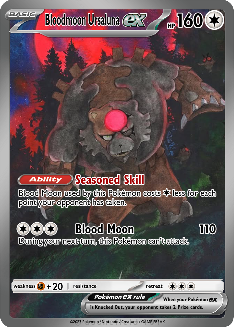 bloodmoon ursaluna pokemon card EX Special Illustration Rare (216) 2024 Twm EN-Twilight Masquerade Buy this amazing trading card from our collection Bloodmoon Ursaluna ex #094/066 Ultra