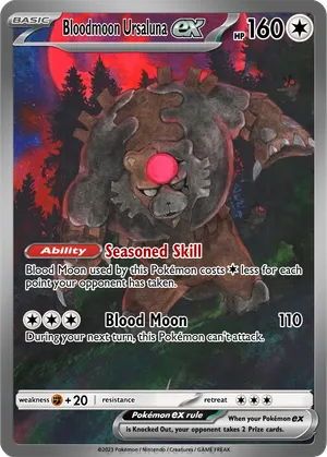 bloodmoon ursaluna pokemon card EX Special Illustration Rare (216) 2024 Twm EN-Twilight Masquerade Buy this amazing trading card from our collection Bloodmoon Ursaluna ex #094/066 Ultra