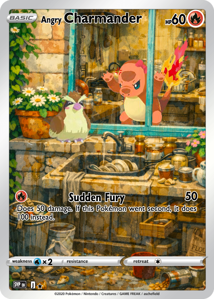 angry charmander pokemon card Charmander