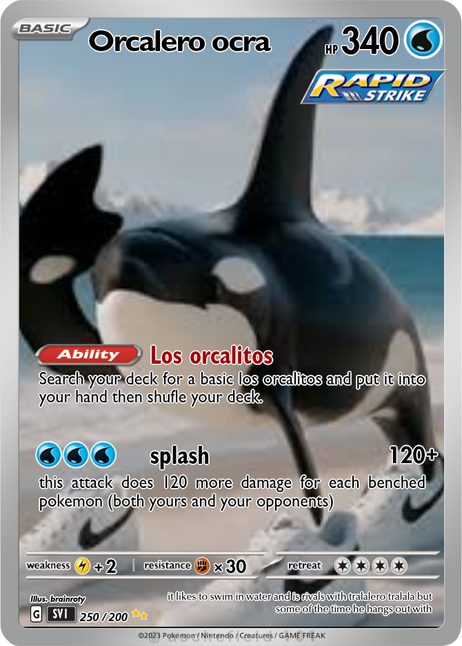 orca pokemon card orca  PkmnCards