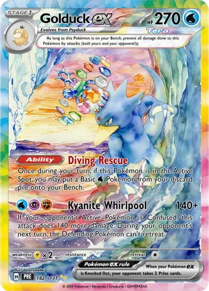 golduck pokemon card value Stage 1 Golduck HP 120 Psybeam Attack Rarity Blue Colorful Pokmon Card