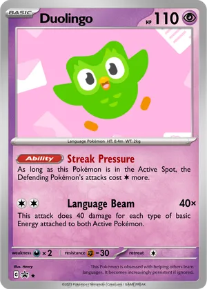 duolingo pokemon card Pokemon Duolingo 244