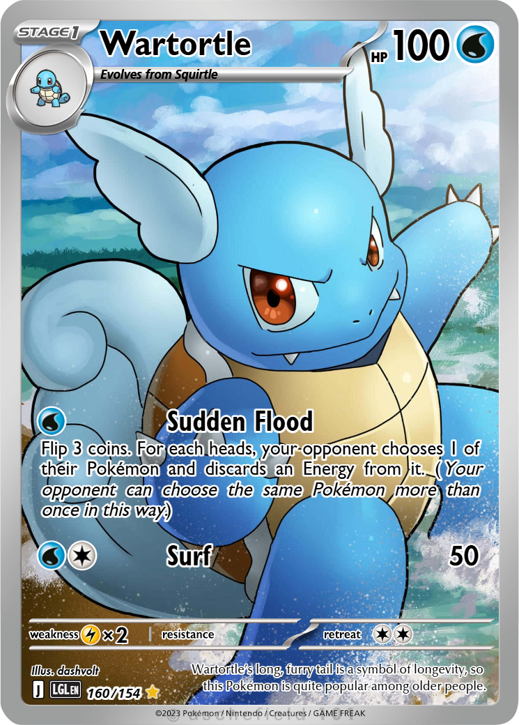 【美品】波乗りカメール 旧裏 イントロパック Surfing Wartortle Wartortle - dashvolt