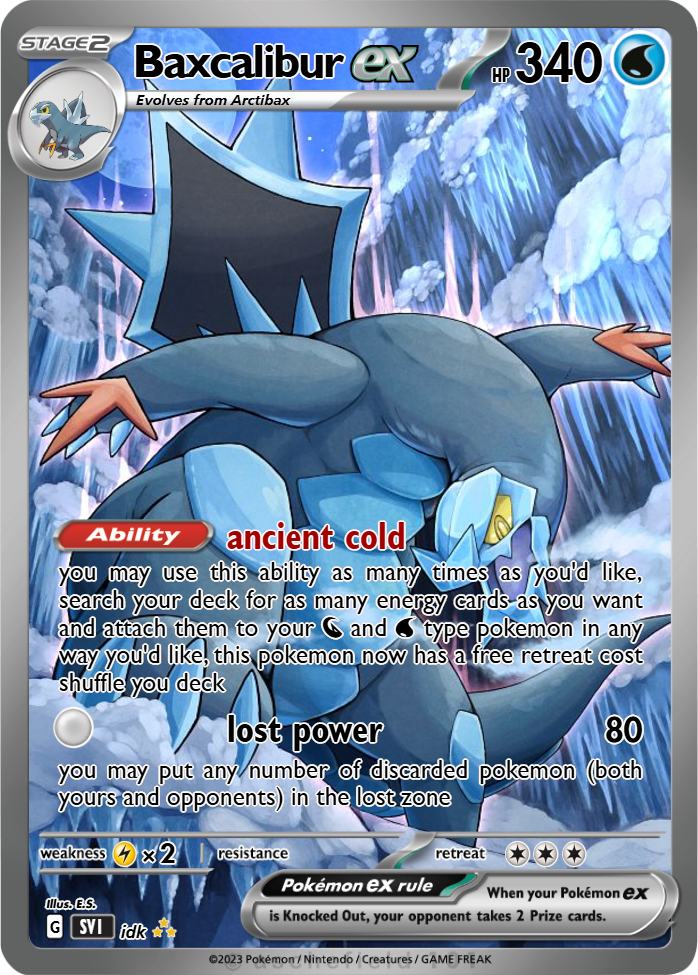 baxcalibur pokemon cards (019) (Staff) [Scarlet & Violet: Black Star Promos]  Galaxy Games LLC it is impossible for me to identify every flaw Pokmon TCG: Palafin, Baxcalibur &