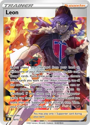 leon card pokemon Custom Holographic Full Art PokeOricaSTCG your Pokmons attacks do 30 more damage to your opponents Active Pokmon (before applying Weakness and Resistance) Leon - ghazi-issa