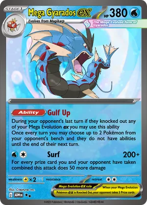 mega gyarados pokemon card Mega M Gyarados EX 115/122 Breakpoint Ultra Rare Full Art Holo Pokemon Card