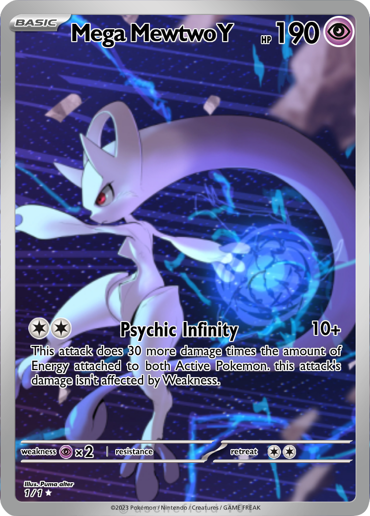 pokemon cards mega mewtwo y Card Holographic Credit Card Skin Captured in a crystal Mega Mewtwo Y - spalardy