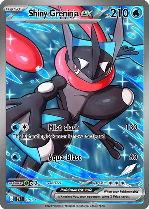 greninja shiny pokemon card ex 132/193 Scarlet & Violet Promo Cards Water Rarity Pokemon Card Japanese Radiant Greninja