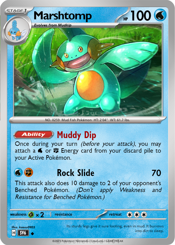marshtomp pokemon card 2003 Ex Ruby & Sapphire 40 Marshtomp-Reverse Foil Colorless Mud Marshtomp | Pokémon Cards and