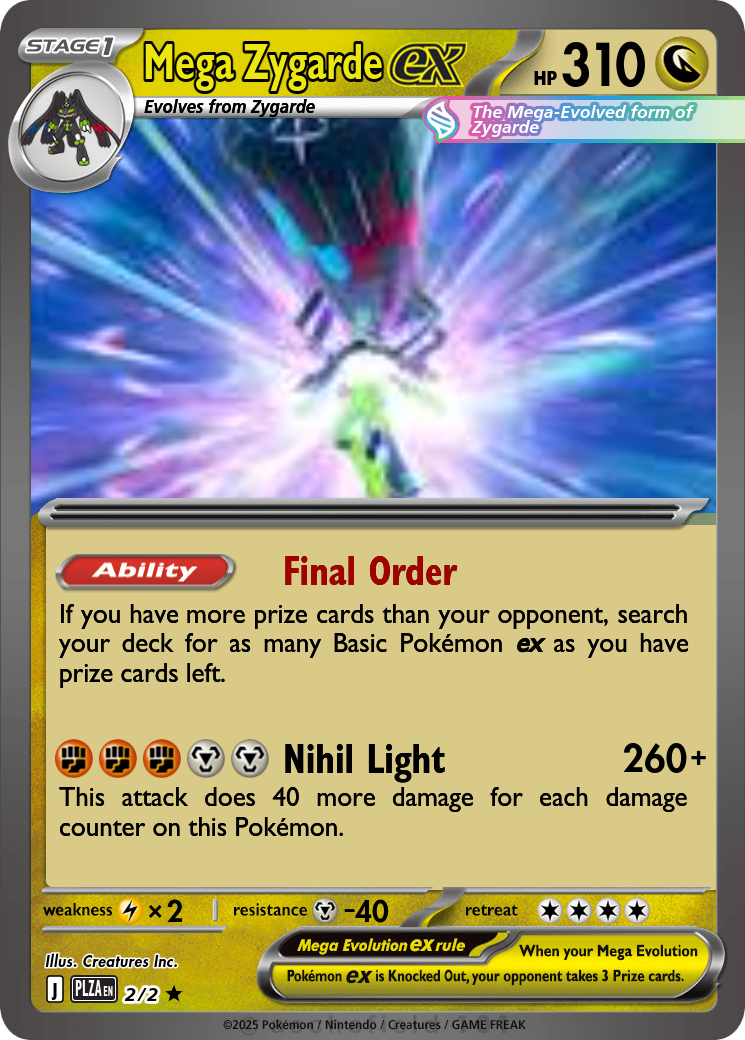 pokemon mega zygarde card The Legendary Pokmon Mega Zygarde ex stands ready to join the fray in the  Mega Evolution #PerfectOrder expansion, arriving March 27, 2026.  More  details in our link in bio!