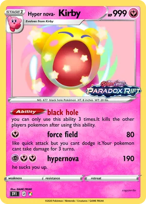 9000 hp kirby pokemon card Pokemon EPIC KIRBY 8
