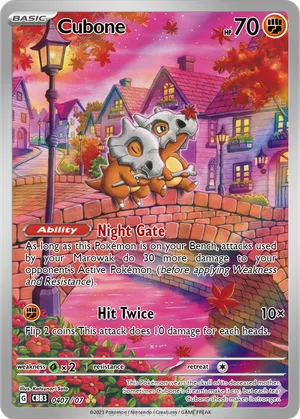 pokemon cards cubone 407 - Chinese Colorless Sharpshooting This attack does 20 damage to 1 of your opponents Pokmon Cubone - kurakuratwice93