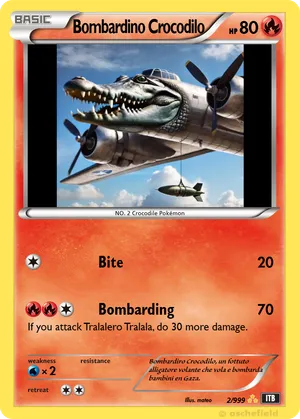 bombardino crocodilo pokemon card Cocodrilo Evolution Bombardiro Crocodilo - g1ga