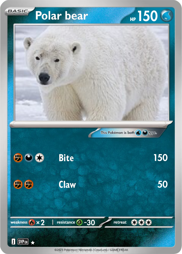 polar bear pokemon card Pokemon polar bears