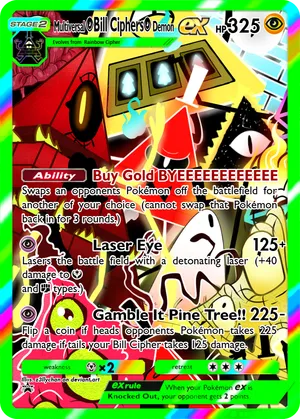 bill cipher pokemon card mtg prophetic prism ALTERED Featuring Gravity Falls Pokemon Bill Cipher 172