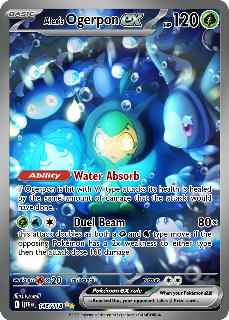 ogerpon pokemon card value Mask ex Lot  Teal Hearthflame Wellspring Cornerstone you may attach a basic G Energy card from your hand to this Pokmon Ogerpon - lucasmall