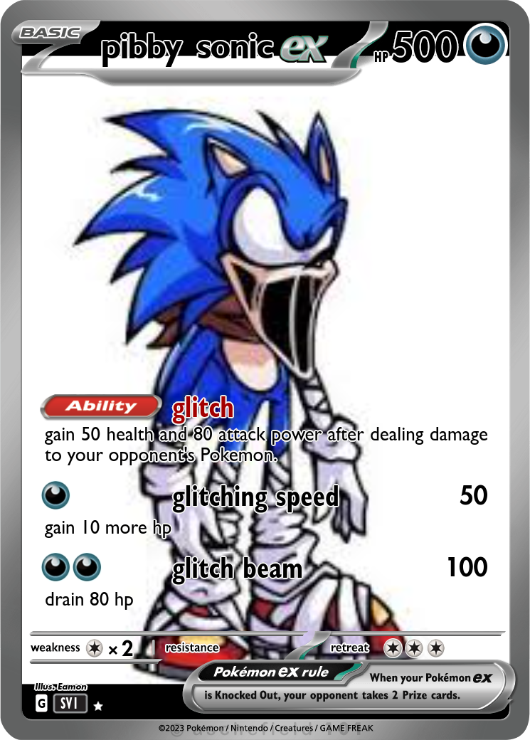 sonic pokemon card gx pibby Pokemon Super Sonic 3129