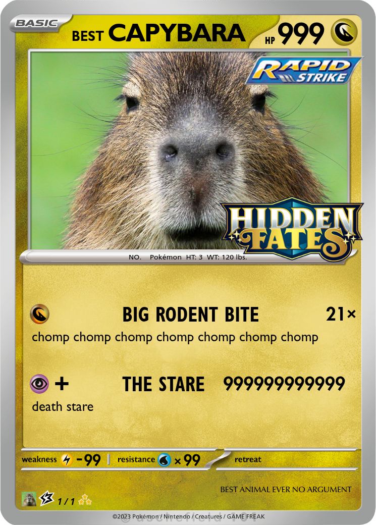 capybara pokemon card Confusion: The Pokmon Surprise CAPYBARA - moosejoe4