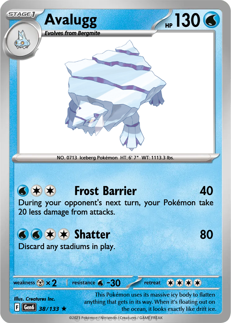 pokemon avalugg card 024/086 Chaos Rising Reverse Holo Uncommon – MYNTED discard an Energy attached to your opponents Active Pokémon Hisuian Avalugg - Reverse Holo