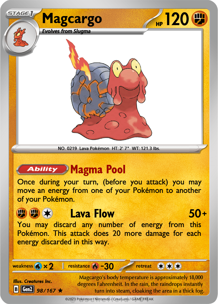 pokemon card magcargo  ex 191/167  Twilight Masquerade  Full Art Pokemon  Secret Rare : Toys & Games [R] Flare (30) Attack 2 Ethan's Magcargo 2025 Pokemon MEGA