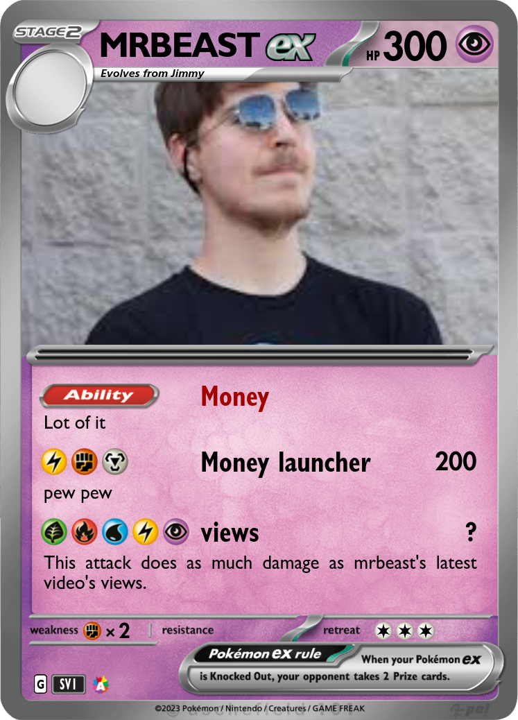 mr beast pokemon card MRBEAST
