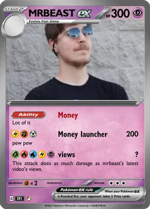 mr beast pokemon card Pokemon MR BEAST 65