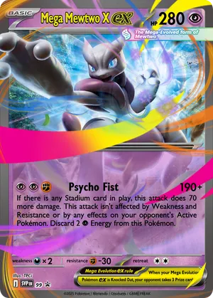 mega mewtwo x pokemon card M Mecha Mewtwo Ex Pokemon Card