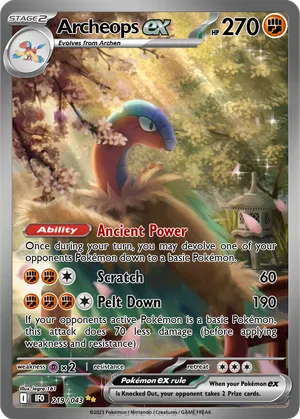 pokemon archeops card AR 130/86 sv11W White Flare Japanese Fighting Colorless U Pokemon Card Archen Archeops AR