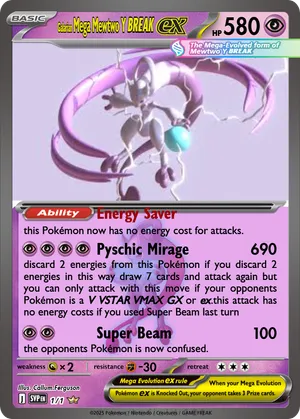 pokemon mega mewtwo y card - Mega-Mewtwo-EX (63/162) - XY Breakthrough Colorless Retreat Cost M Mewtwo X Ex pokemon