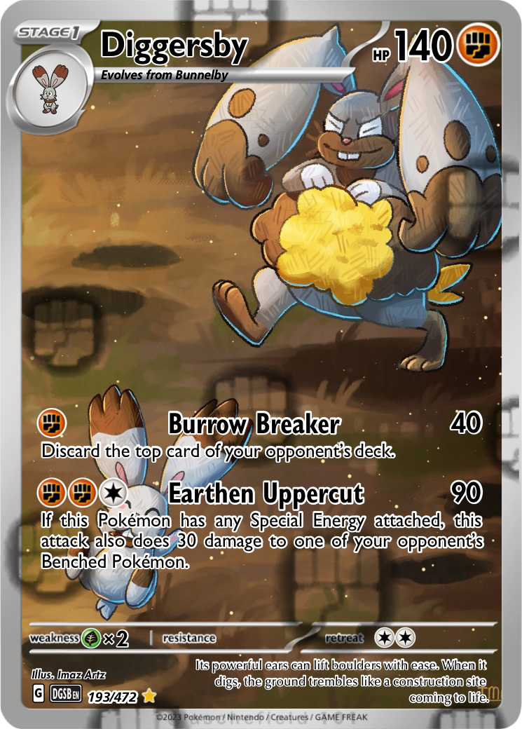 pokemon diggersby card - XY Phantom Forces - (Reverse Holo) - Evolves from Bunnelby Type Diggersby | Darkness Ablaze |