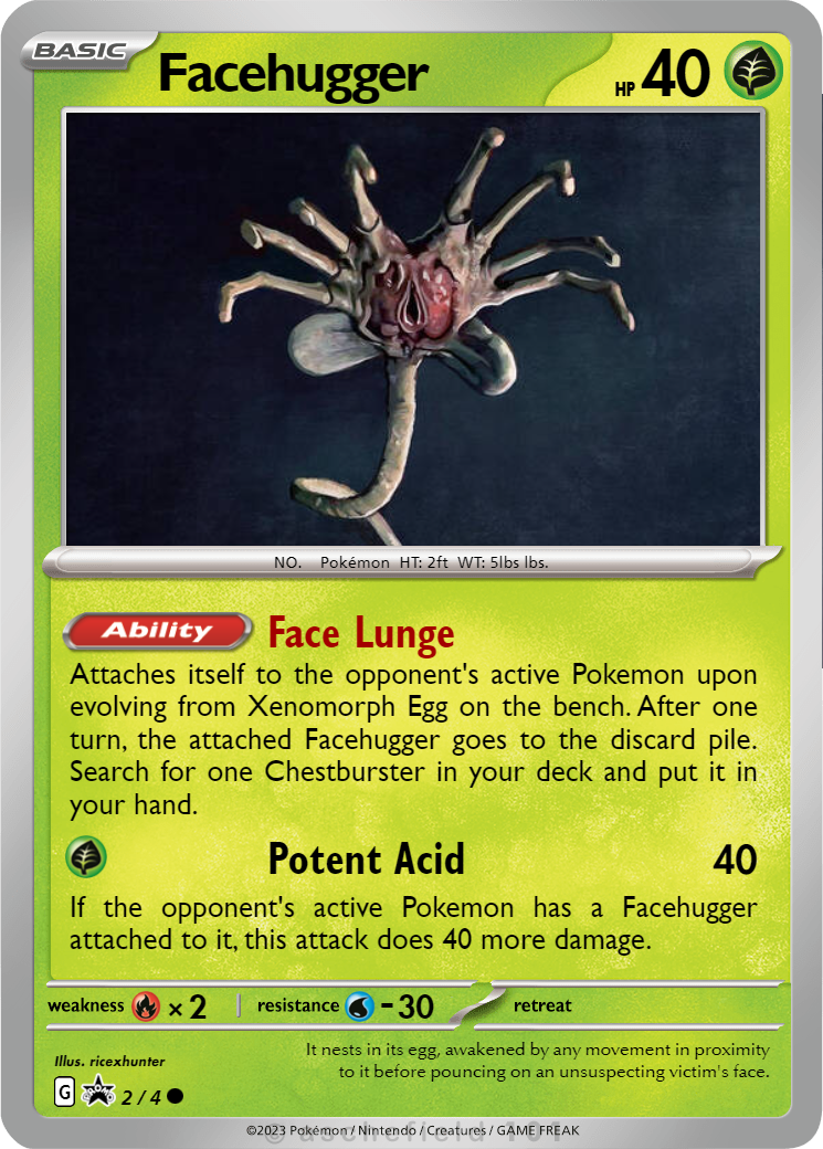 alien pokemon card Xenomorph XX121 Pokemon Card
