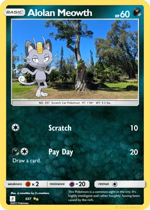pokemon card alolan meowth Alolan Meowth | Sun & Moon