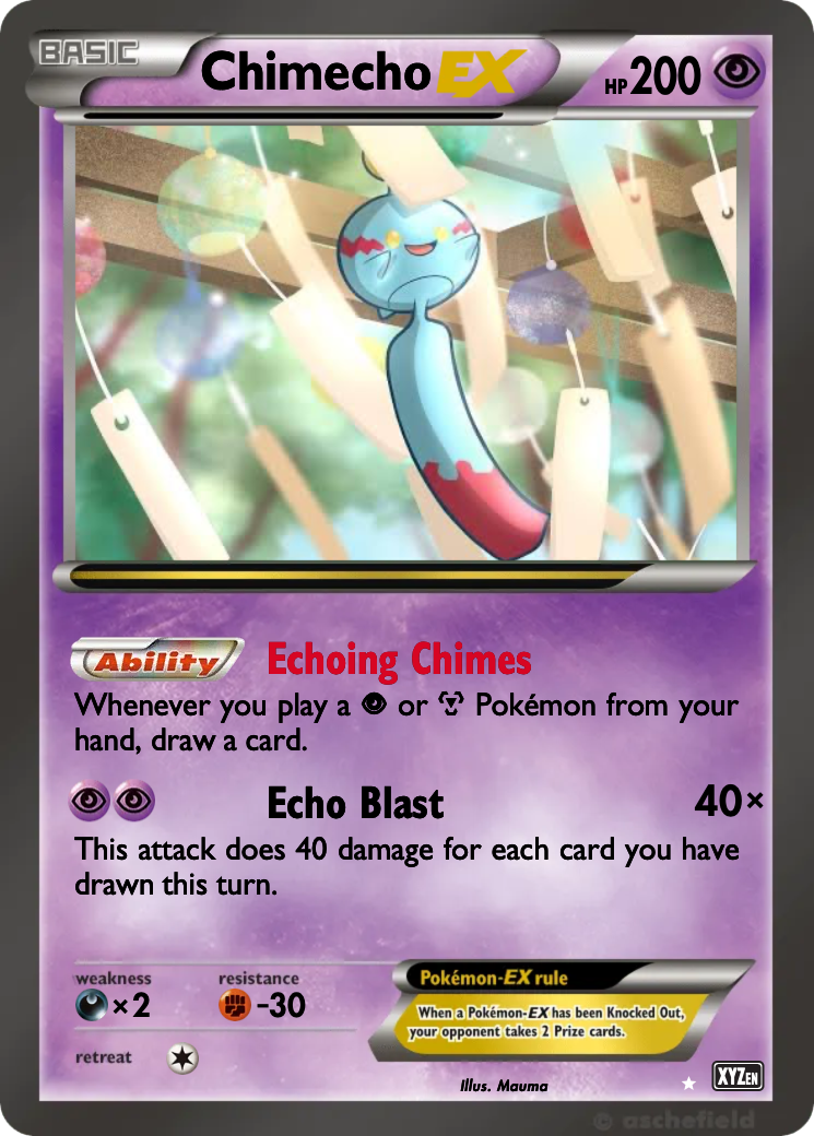 pokemon chimecho card [Colorless]. Chimecho 072/185 - Crocheted Art