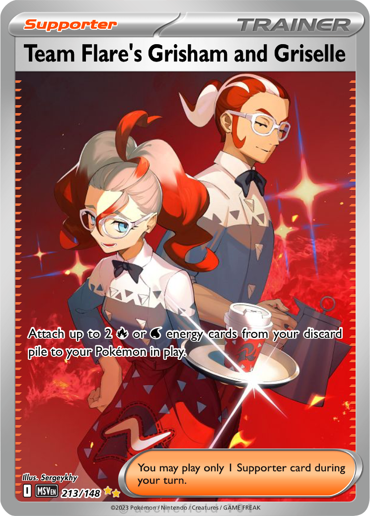 team flare pokemon cards Card Grunt variation to centering Battle Compressor (Team Flare Gear)