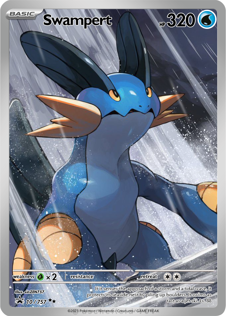 pokemon card swampert gx - 35/160 Reverse Holo Rare Water Push Over (60+) Does 60 damage plus 10 more damage for each Fighting Energy attached to Swampert. Swampert (Alpha) 36/160 XY -