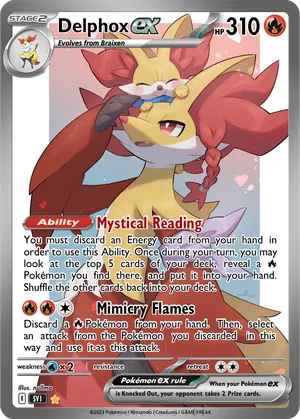 delphox ex pokemon card XY19 Holo Ultra Rare Black Star Promo Near Min EX has been Knocked Out Delphox - thebusiestconch