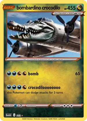 bombardino crocodilo pokemon card Crocodilo: Il miglior Pokmon delle carte!