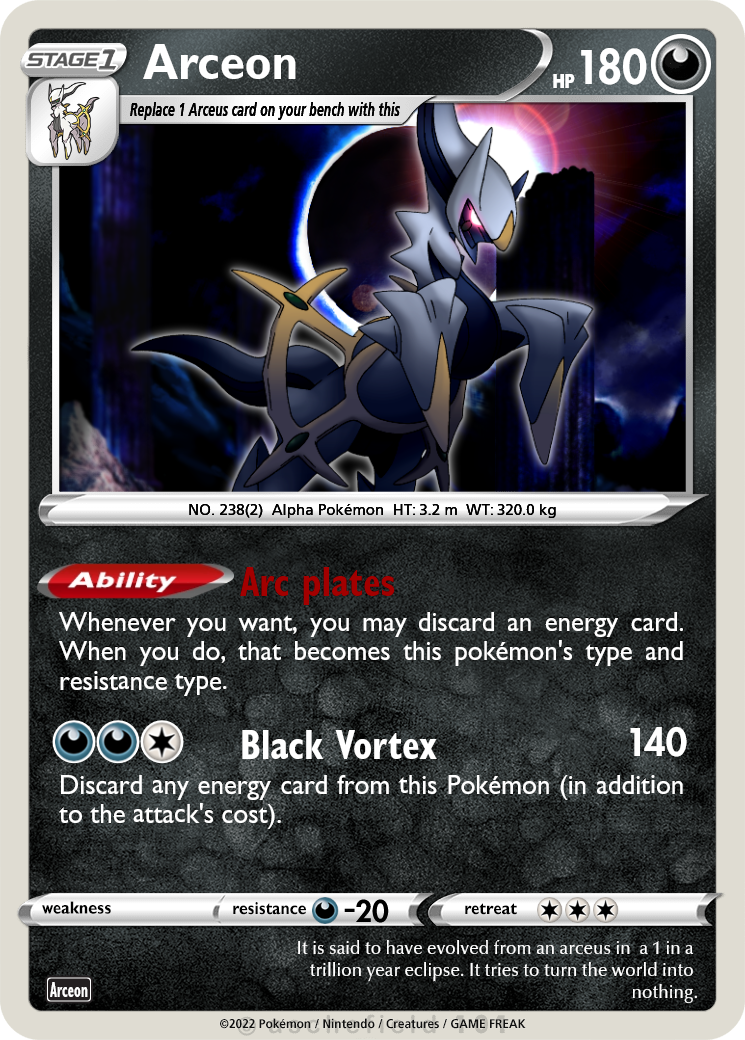 arc phone pokemon card Arceon holofoil pattern or surface detail) Arc Phone 152/196 Lost Origin