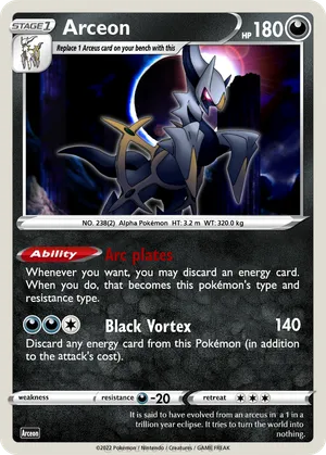 arc phone pokemon card Tarjeta 152/196,original De Tcg Listed cards may have imperfections. Serebii Picture: Special artwork of