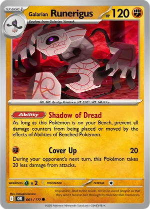 runerigus pokemon card value Galarian Runerigus 83/198